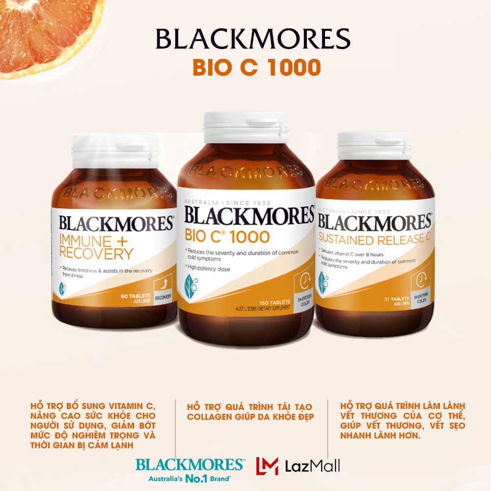 Blackmores Bio C 1000mg 62 Vitamin C Blackmore Uc Vien Uống Bổ Sung C Tăng Cường Hệ Miễn Dịch Vitamin Tổng Hợp Hoithuoc Com