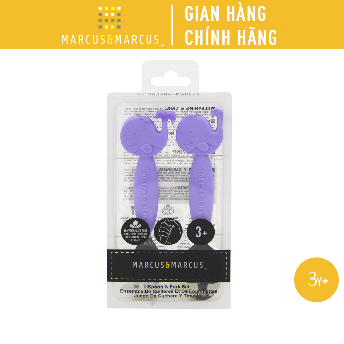 Bộ thìa nĩa ăn dặm marcus & marcus cho bé từ 3 tuổi - willo