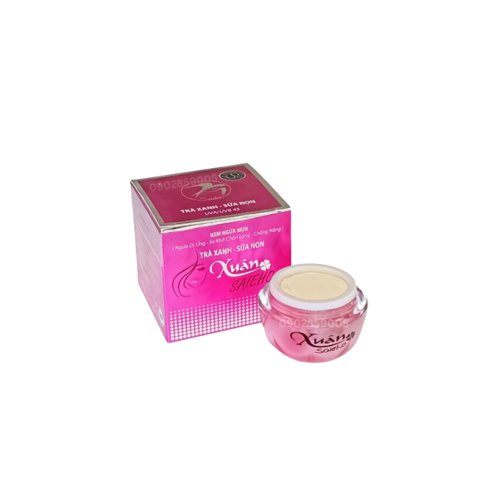 Kem xuân saieho mụn thâm trắng da liền sẹo trà xanh sữa non 18g