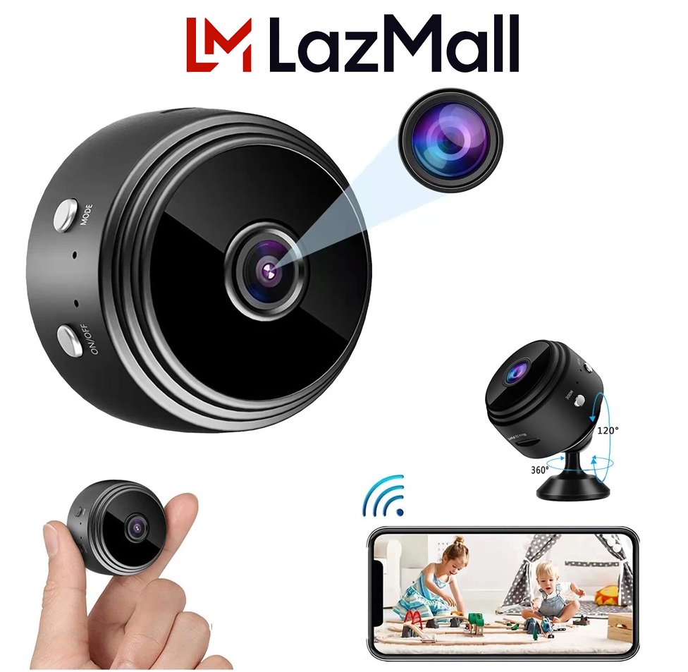 LazMall Camera Ẩn Mini Siêu Nhỏ Camera Wifi Mini Siêu Nhỏ A9 Camera Wifi Mini Không Dây Hot Nhất Hiện Nay Camera Quay An Ninh Kết Nối Wifi 1080P HD IP Hỗ Trợ Tầm Nhìn Ban Đêm, Có App Xem Từ Xa HOT