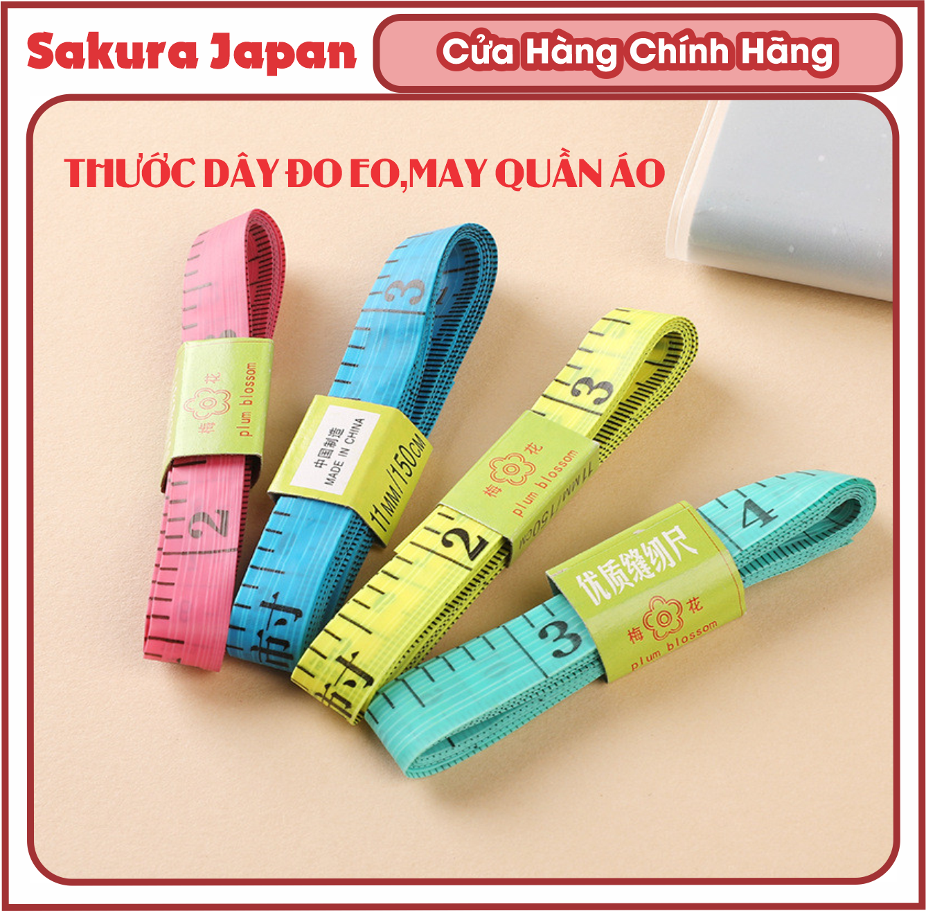 Thước dây đo eo bụng đo chiều cao thước đo thợ may nhiều màu