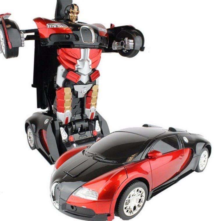 thanh lý - Xe ô tô biến hình thành Robot có đèn nhạc - đồ chơi trẻ em