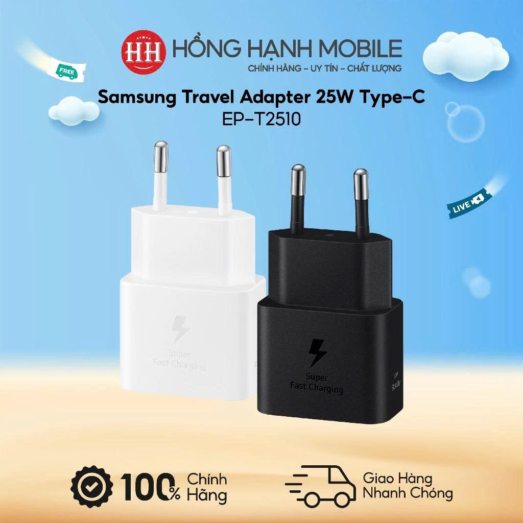  Cốc Sạc Samsung Travel Adapter 25W Type C EP-T2510 - Hàng Chính Hãng 