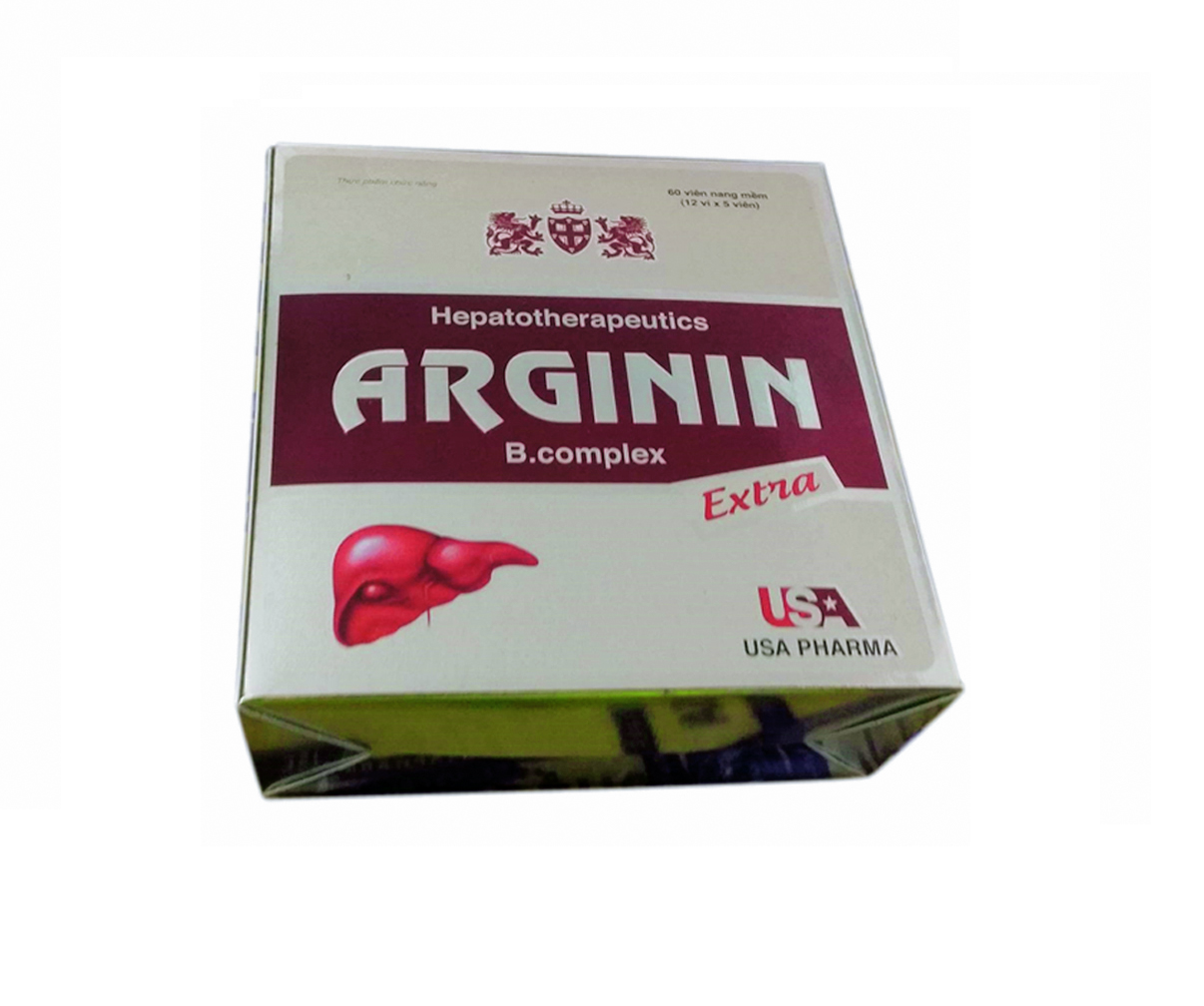 Viên Uống Bổ Gan Arginin Extra - Giải Độc Gian - Bảo Vệ Tế Bào Gan - Cà Gai Leo - Diệp Hạ Châu - Hộp 60 Viên