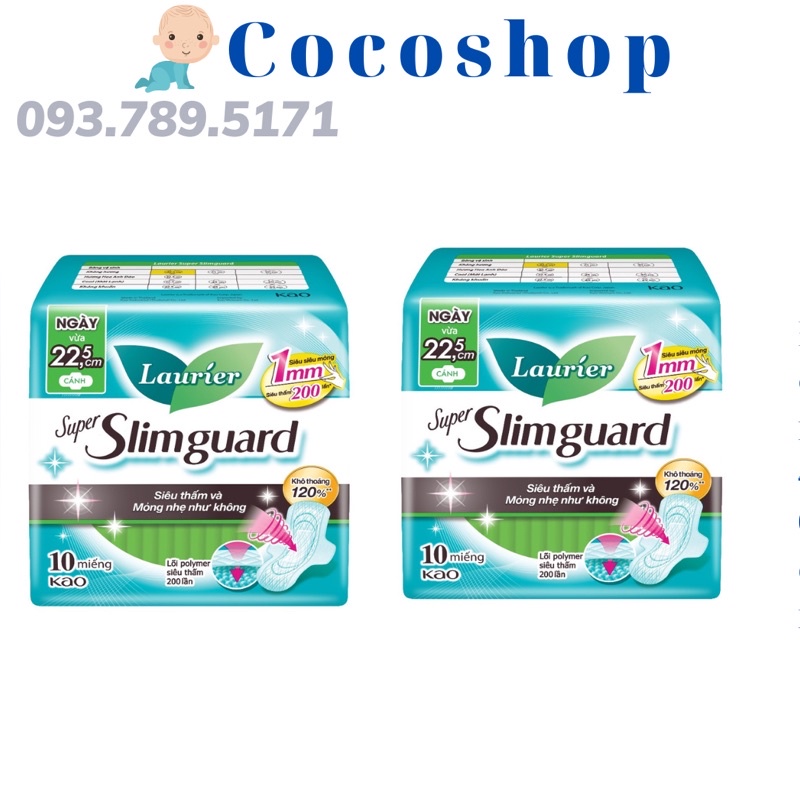 Băng vệ sinh Laurier siêu mỏng, siêu bảo vệ 1mm 22,5cm 10 miếng