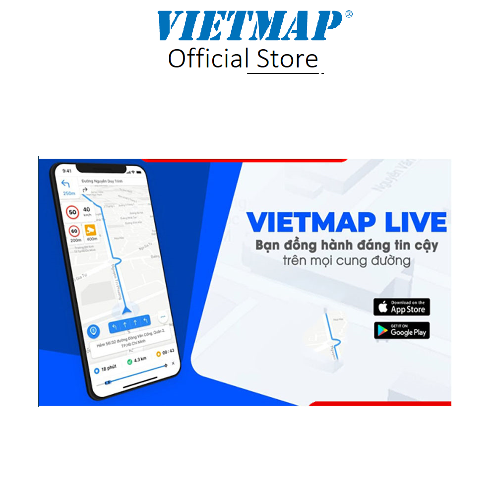Vietmap live pro-car navigation map with traffic warning