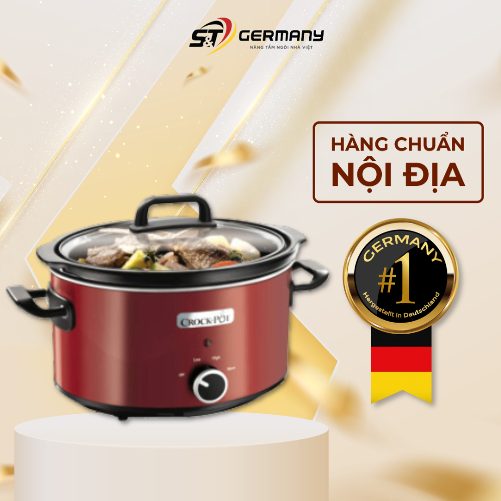 Nồi nấu chậm, nấu cháo, hầm, hấp crock pot bản nội địa đức | germanysnt 0270001