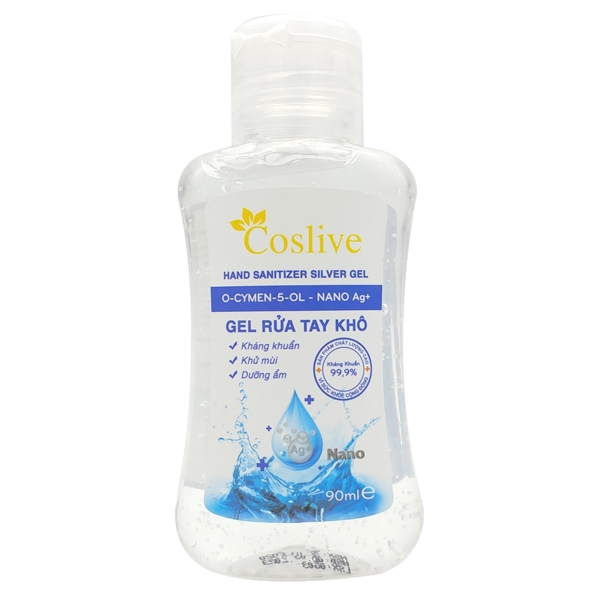 Fahasa - Gel Rửa Tay Khô Hand Sanitizer Silver Coslive 90ml - Nano