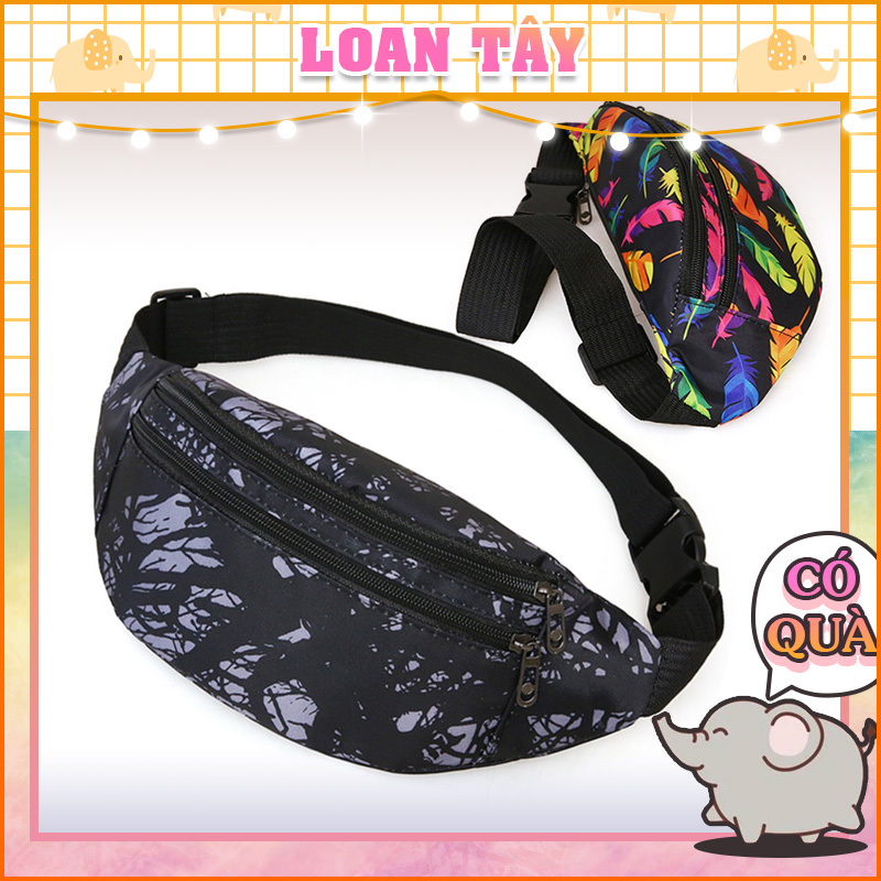 Túi nam nữ túi bao tử rằn ri cánh chim rừng cây l2148 - loantay