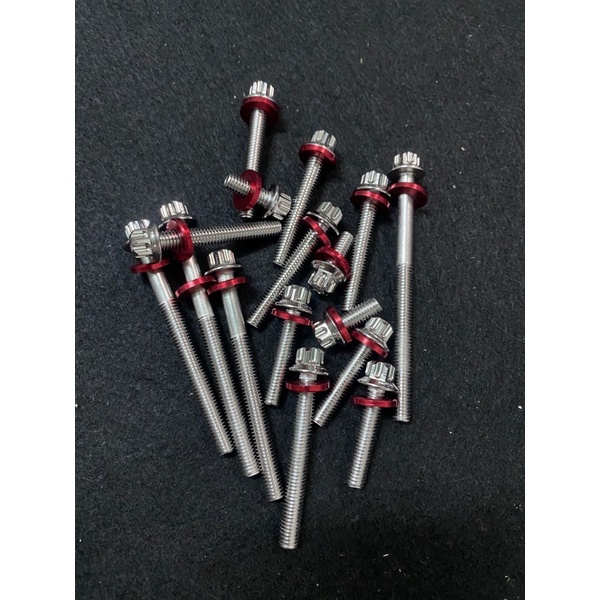 Combo 13 ốc inox salaya gắn lốc nồi Vario , Click kèm lông đền đỏ cực hot trend
