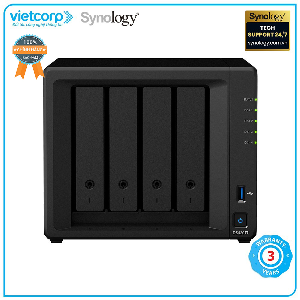 Thiết bị lưu trữ nas synology ds420+ - hàng chính hãng