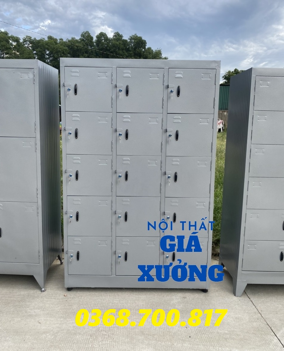 Tủ hồ sơ tủ sắt 15 cửa locker chuyên dụng văn phòng có khóa
