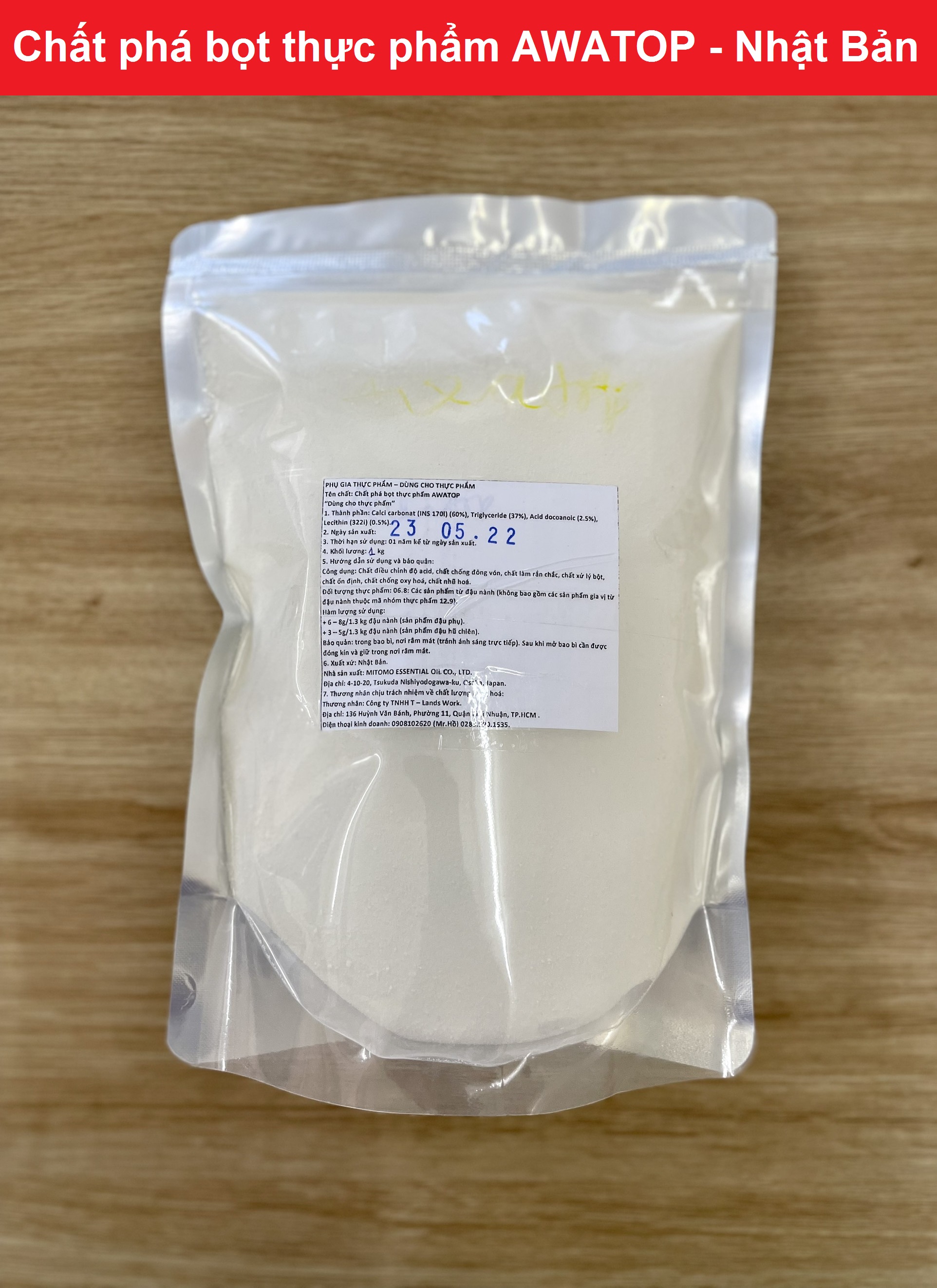 Chất phá bọt thực phẩm AWATOP Nhật Bản 500g (không silicon) chống tạo bọt làm đậu hũ béo mịn