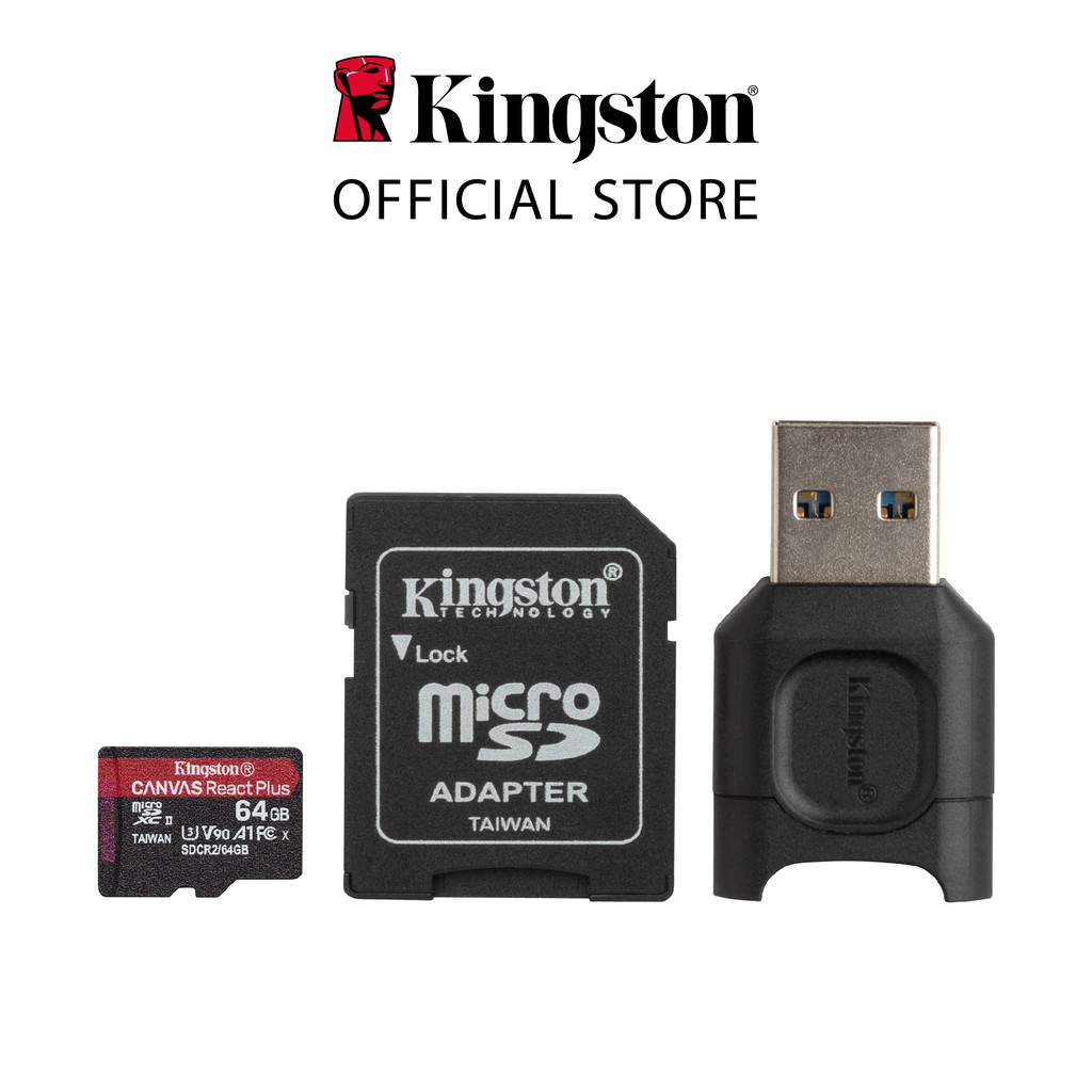 Thẻ nhớ MicroSD Canvas React Plus V90 64 128 256GB cho quay video UHS
