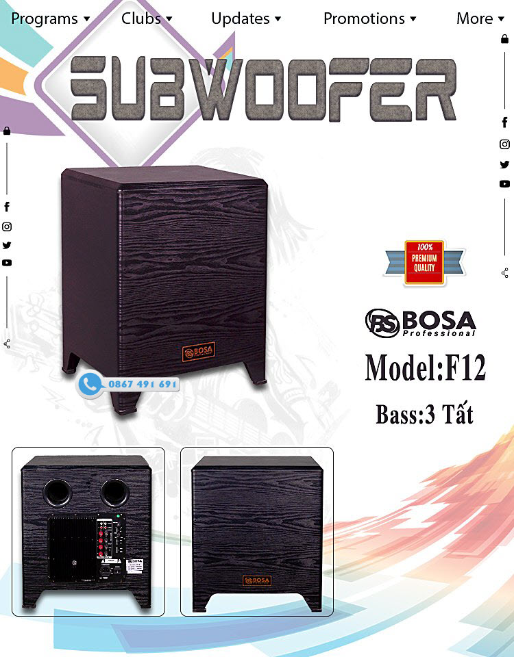 LOA SUB ĐIỆN 3 TẤC BOSA F12