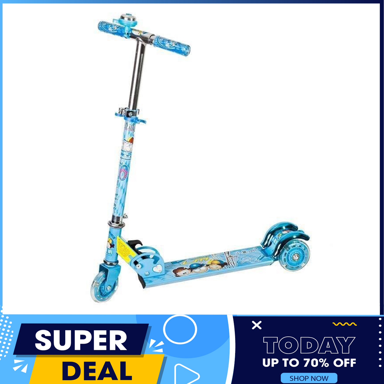 [XE TRƯỢT SCOTTER] Xe trượt trẻ em 3 bánh gấp gọn có đèn Led và chuông cho bé