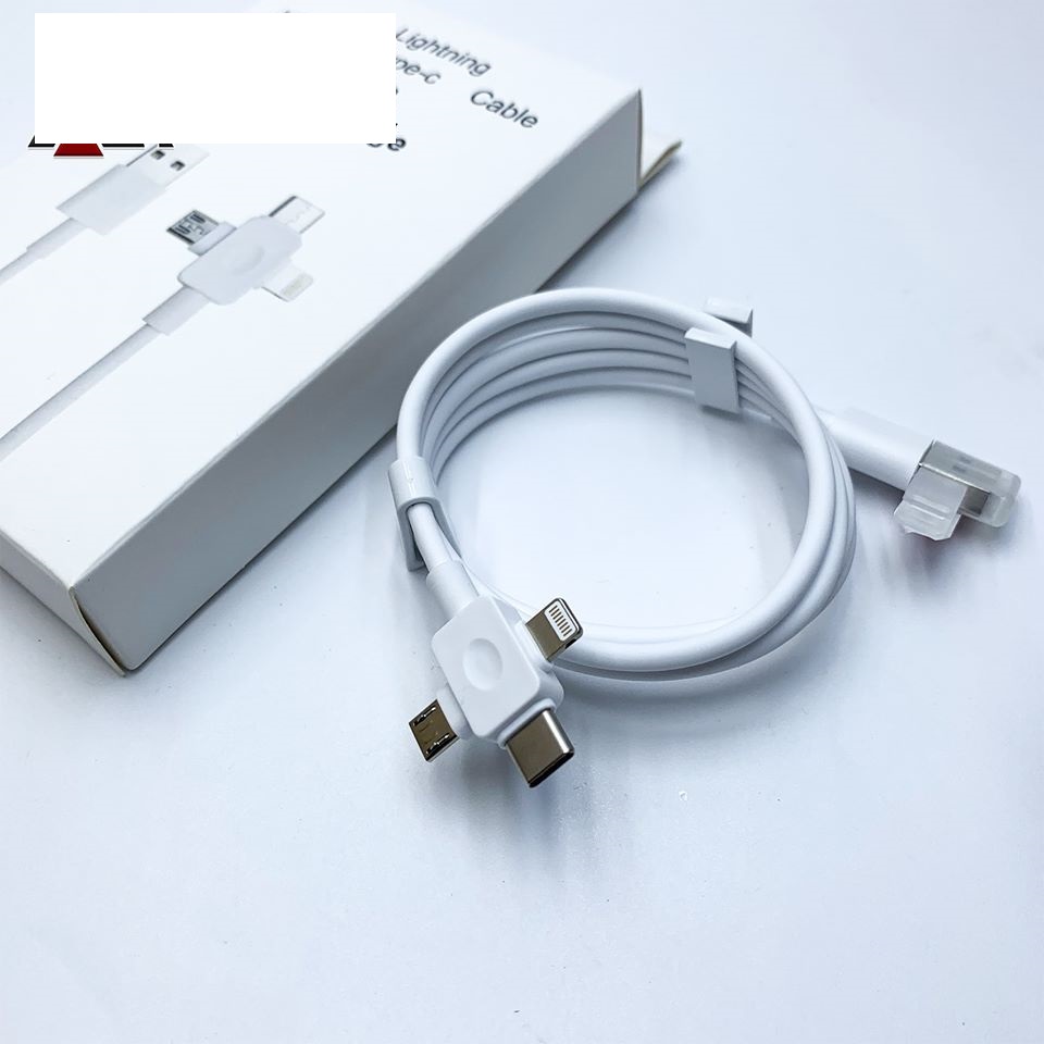 Cáp chia 3 đầu cao cấp đủ cổng Micro USB Type-C Lightning tiện dụng dài 1m