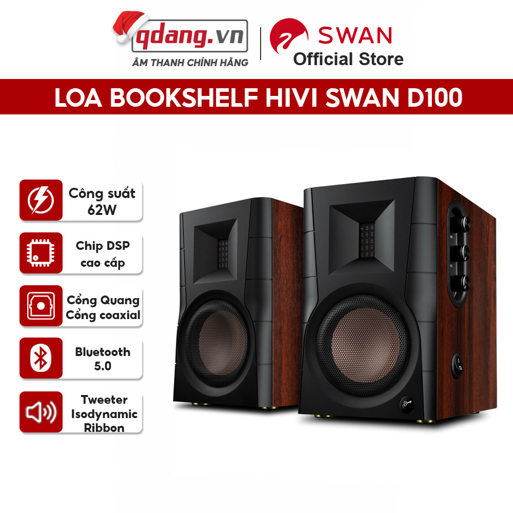 Loa hivi swan d100 - bluetooth 5.0 - ribbon tweeter - chính hãng bảo hành 12 tháng
