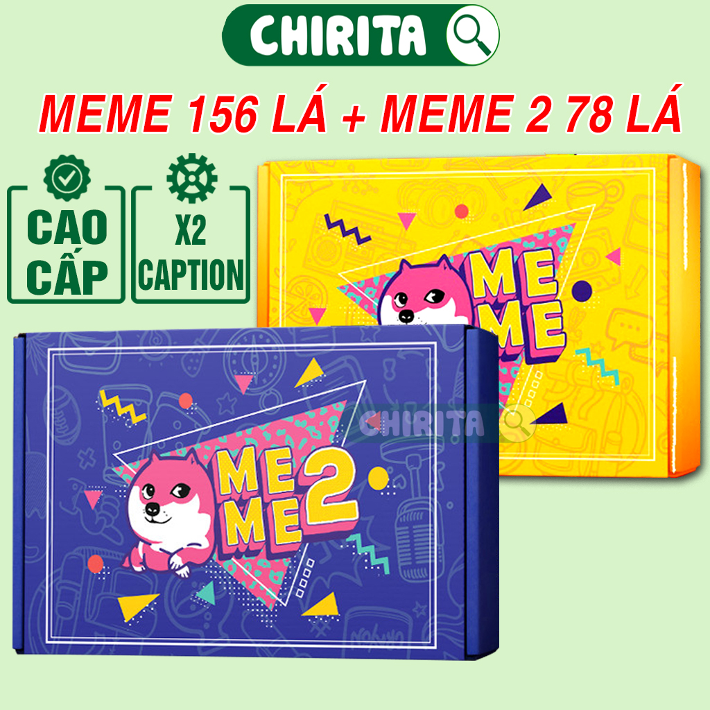 Bài Meme 156 Lá Bài Meme 2 78 Lá Việt Hóa BoardGame Bài MEME Tấu Hài Chất Giấy Cứng Trò Chơi Nhóm Bạn Xả Stress Giải Trí CHIRITA