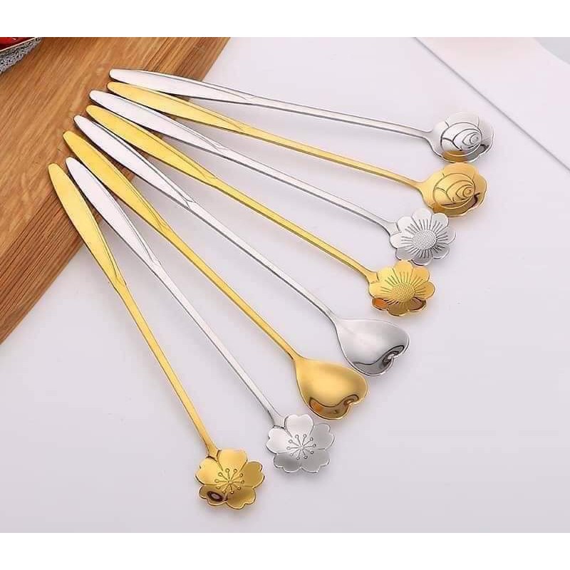 Sét 8 thìa muỗng vân hoa sang trọng