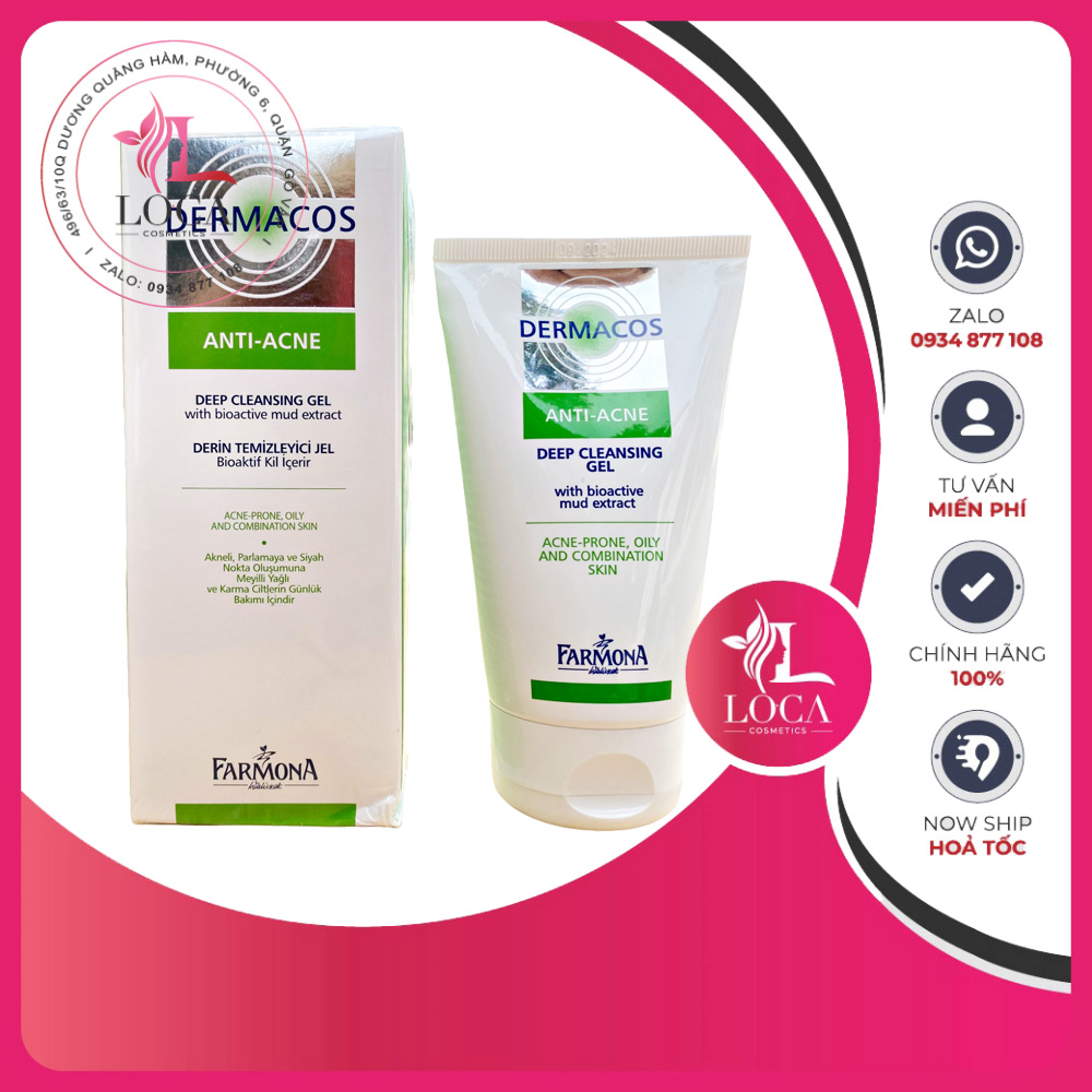 Sữa Rửa Mặt Dermacos cho da dầu mụn 150ml