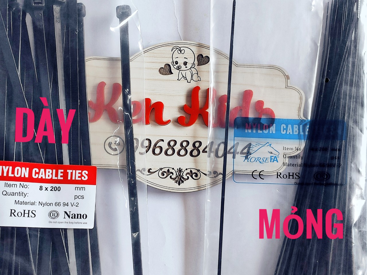 1 Gói dây rút nhựa đen loại dày 8 x 200 mm