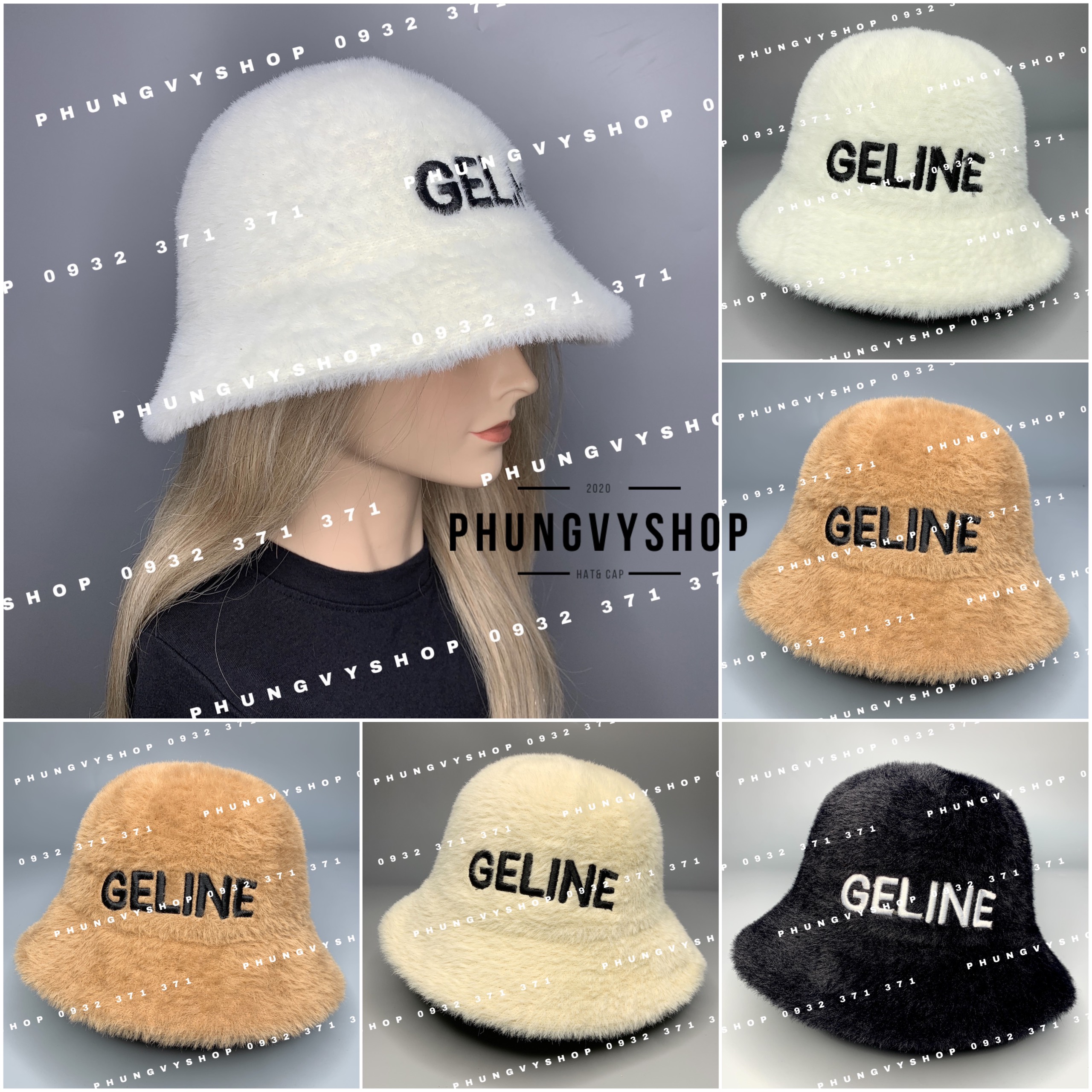 Mũ bucket cực hot unisex nam nữ mùa thu đông giữ ấm -len lông gecha- nón tai bèo vành