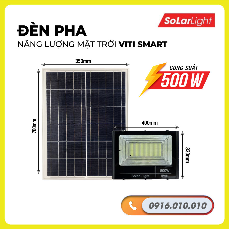 Đèn pha năng lượng mặt trời 500W, Đèn pha siêu sáng, hiên nhà, ngoài trời khuôn viên sân vườn chống nước tiêu chuẩn IP67