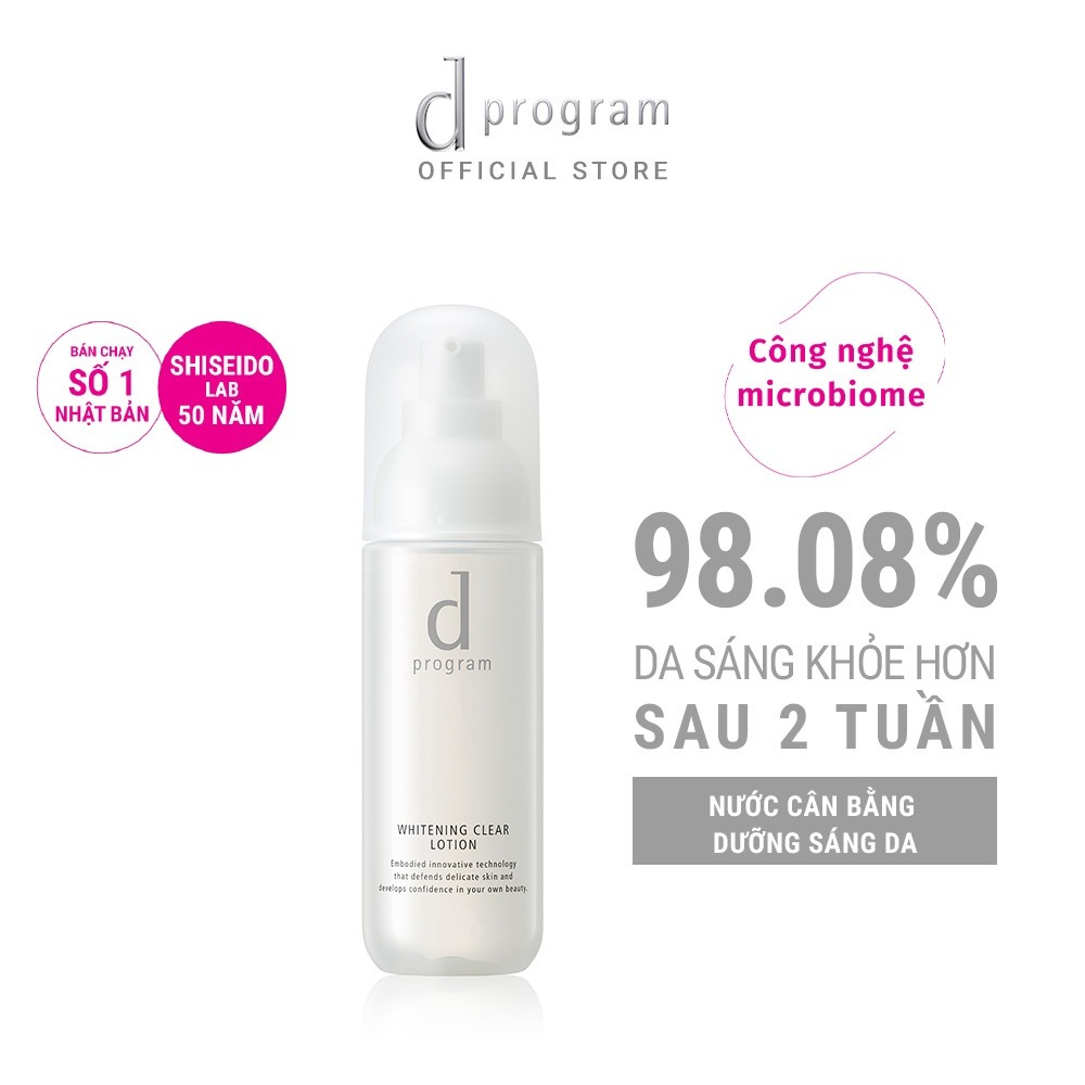 Nước Cân Bằng Dưỡng Trắng Da D Program Whitening Clear Lotion 125ml