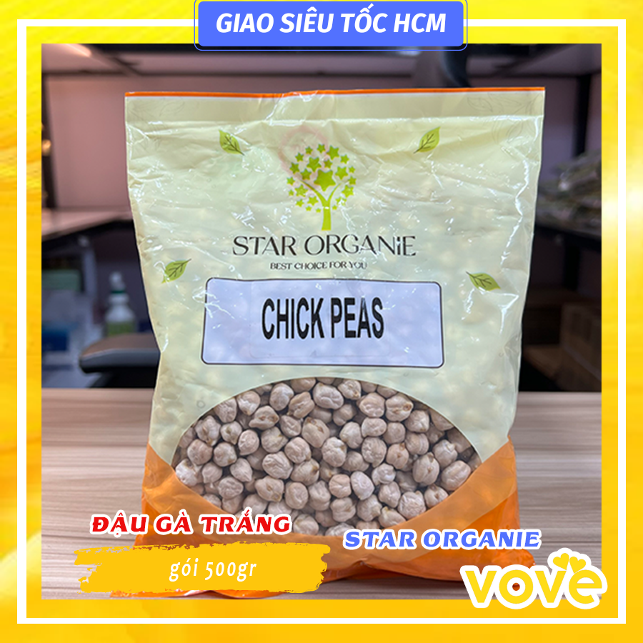 Đậu gà trắng Ân Độ Star Organie White Chick peas/ Kabuli chana/garbanzo beans/bengal gram 500gr