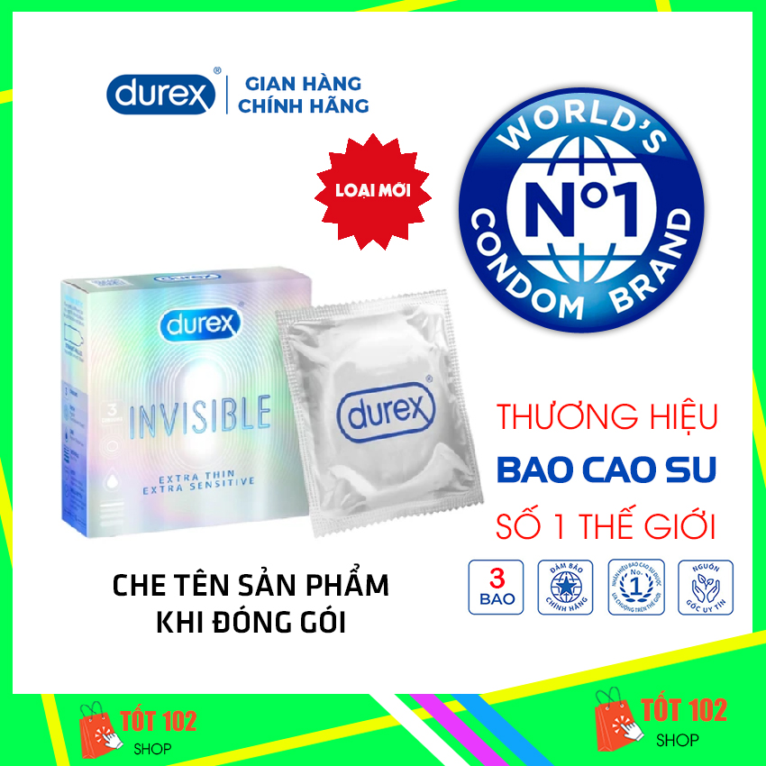 [DUREX CHÍNH HÃNG] Bao Cao Su Nam Durex DU68 Fetherlite Ultima Kingtex Jeans Naughty Performa Chocolate Sensual Strawberry Invisible Extra Pleasuremax Có Gai Vị Dâu Vị Chocolate Hộp 12 3 Chiếc Chính Hãng Giá Rẻ- SHOP TOT 102