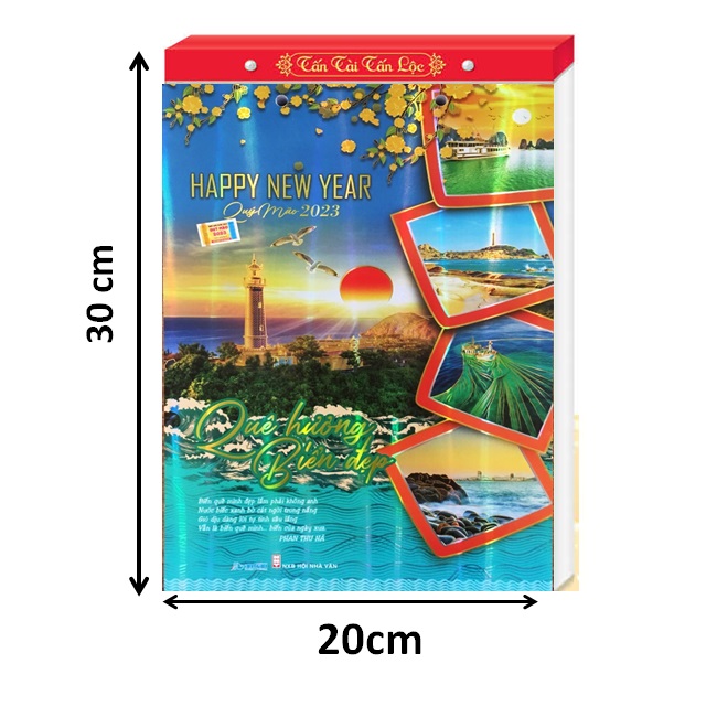 Lịch Bloc 2023 – Lịch Bloc siêu đại 20 X 30 cm –Biển đẹp - Lịch An Hảo