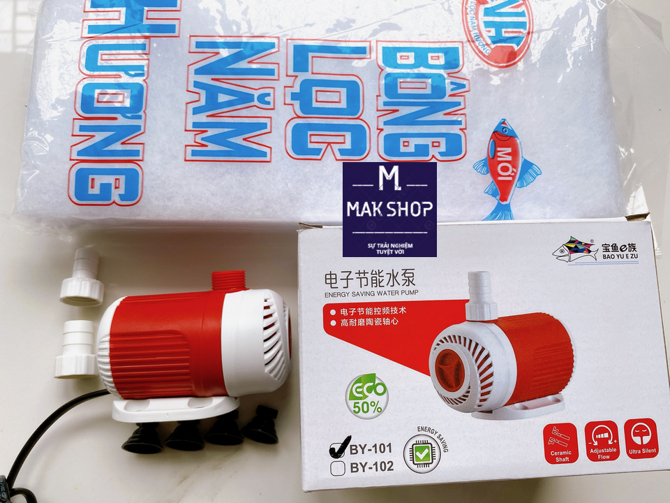 Máy Bơm, Máy Lọc Nước Hồ Cá Cảnh Baoyu BY-101 6w Cao Cấp Bền Bỉ, Sử Dụng Cho Hồ Nước Ngọt Và Nước Mặ