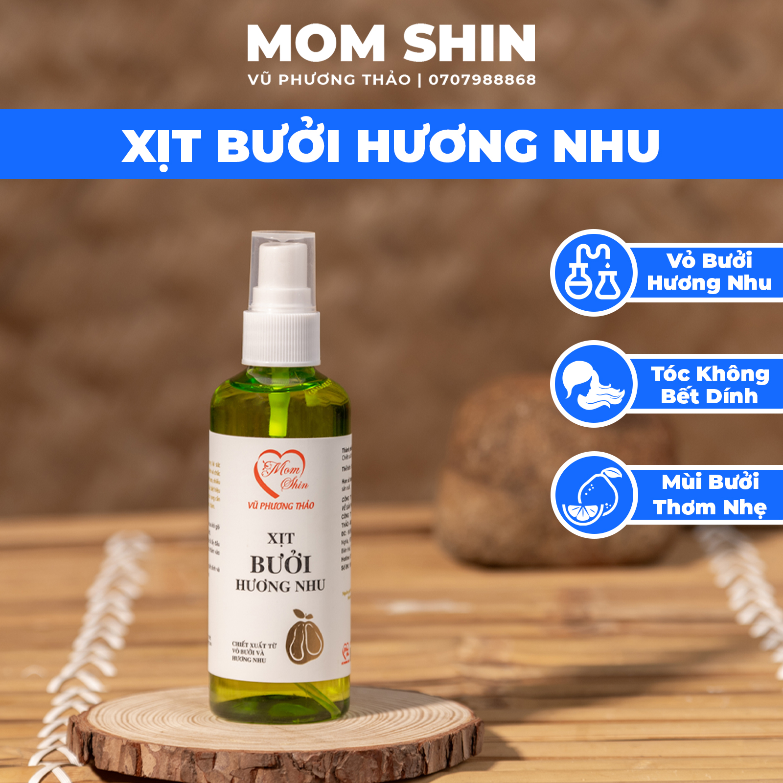 Xịt bưởi MOM SHIN 100ml, sản phẩm chăm sóc tóc, kích thích mọc tóc, xịt mọc tóc, xịn bưởi mọc tóc, dưỡng tóc bưởi