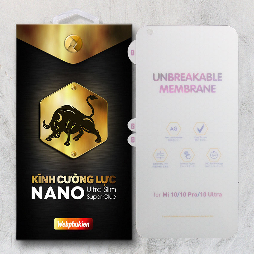 Miếng dán dẻo PPF cho Xiaomi Mi 10 Ultra Full Webphukien mặt trước trong suốt