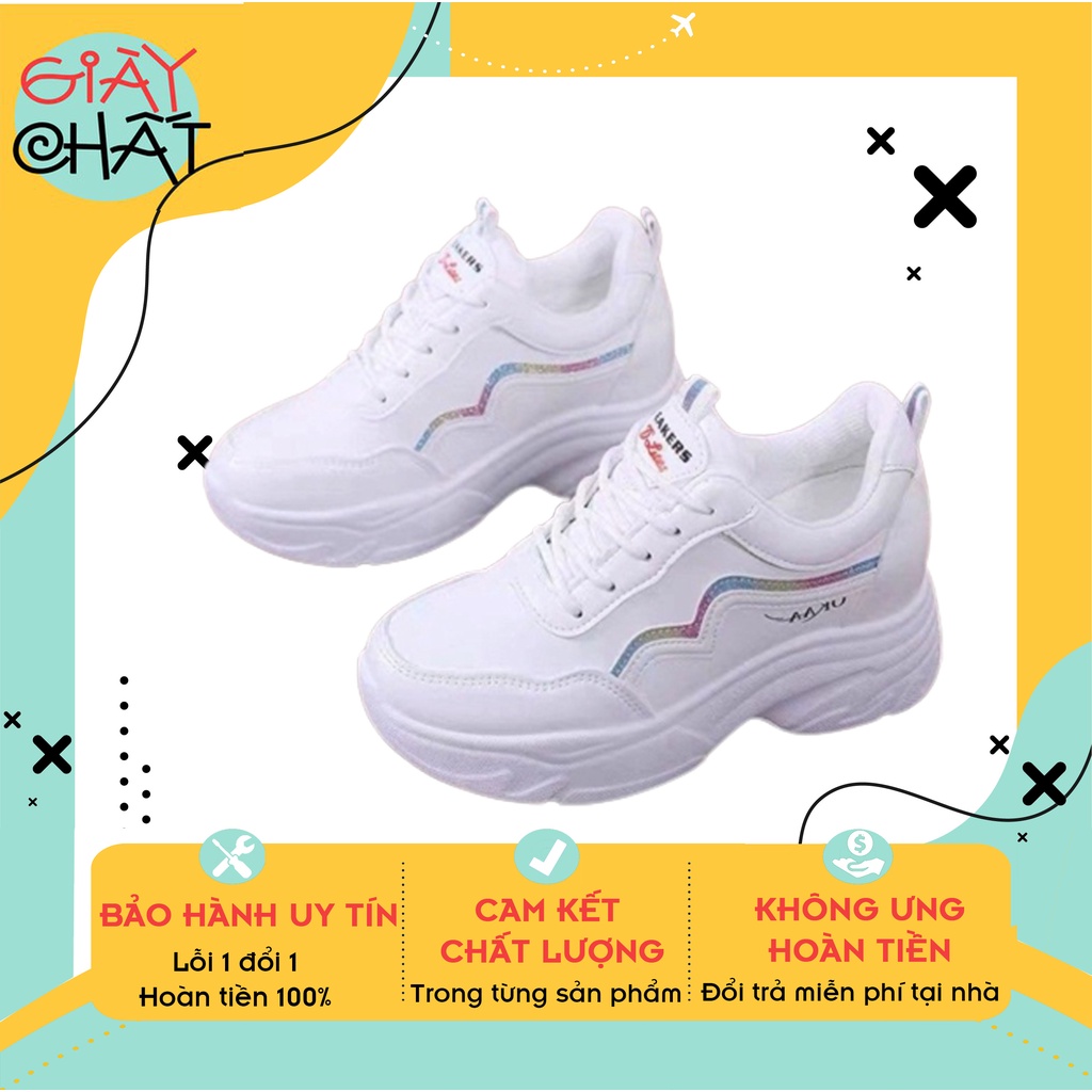 Giày thể thao sneaker nữ độn đế cao 5p thông hơi, Giày ulzzang đế cao nữ hàn quốc đi học đi chơi đi làm