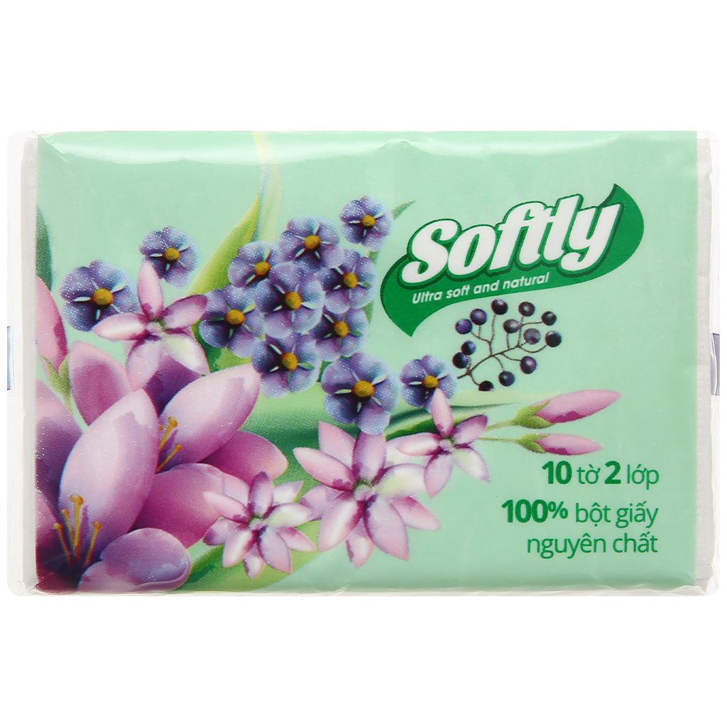 Khăn giấy bỏ túi softly 10 tờ - 2 lớp - 6 gói