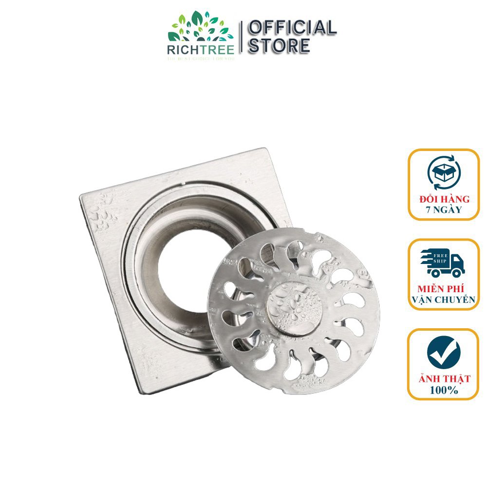 [Size12x12cm] Hố ga thoát sàn inox 304 ,ngăn mùi  chống côn trùng,chống trào ngược.  chất liệu siêu bền, họa tiết đẹp mắt, kích thước 12  x 12 cm