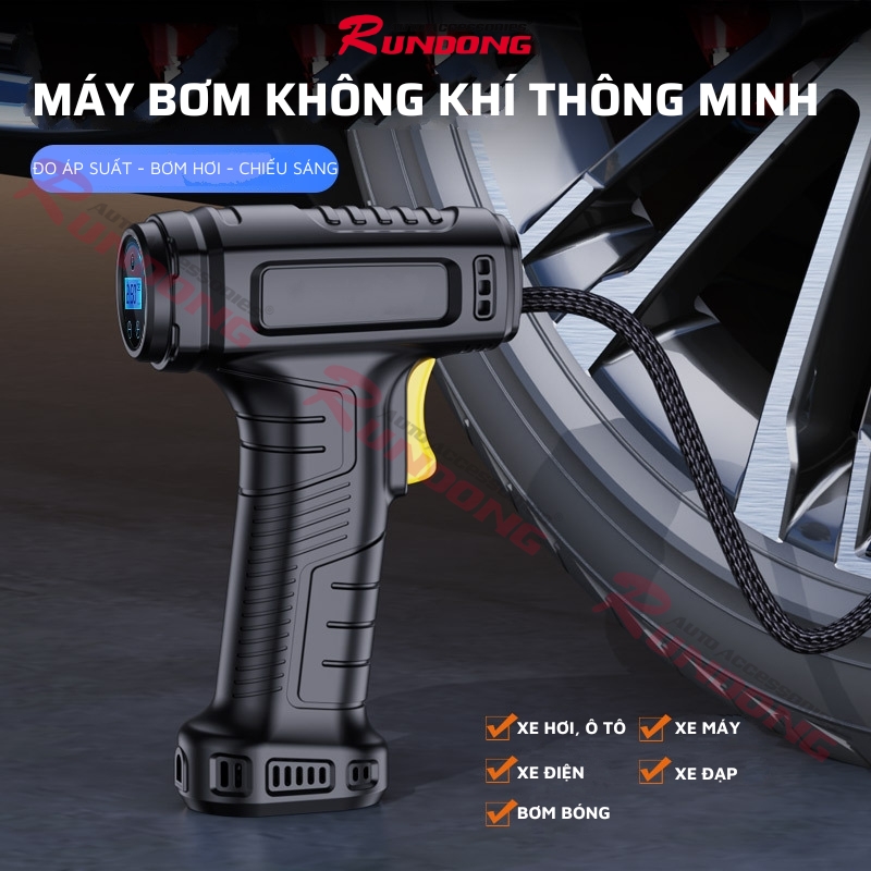 Máy bơm lốp xe ô tô ST – 5007 đồng hồ điện tử cao cấp | Tự động ngắt khi đủ áp suất, đo áp suất lốp, đèn Led chiếu sáng
