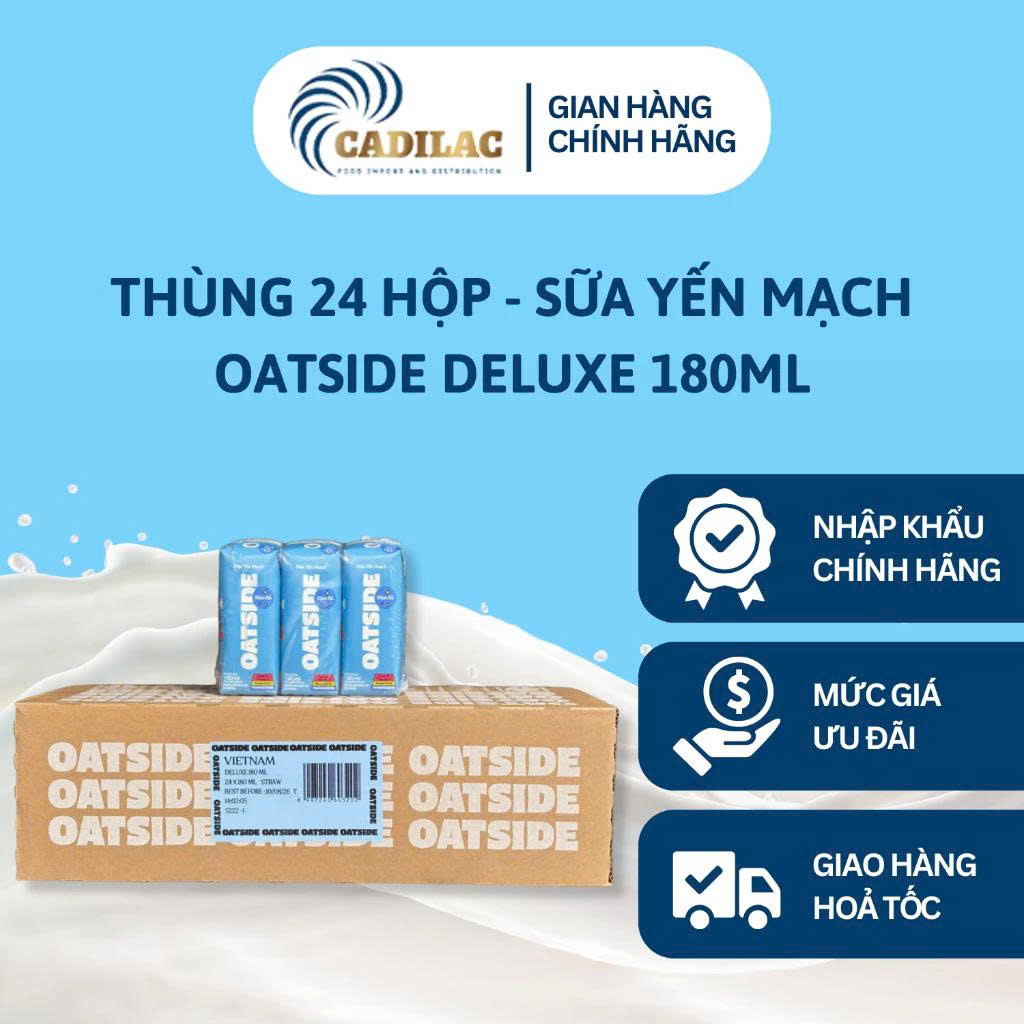 THÙNG 24 HỘP - Sữa yến mạch DELUXE OATSIDE 180ML