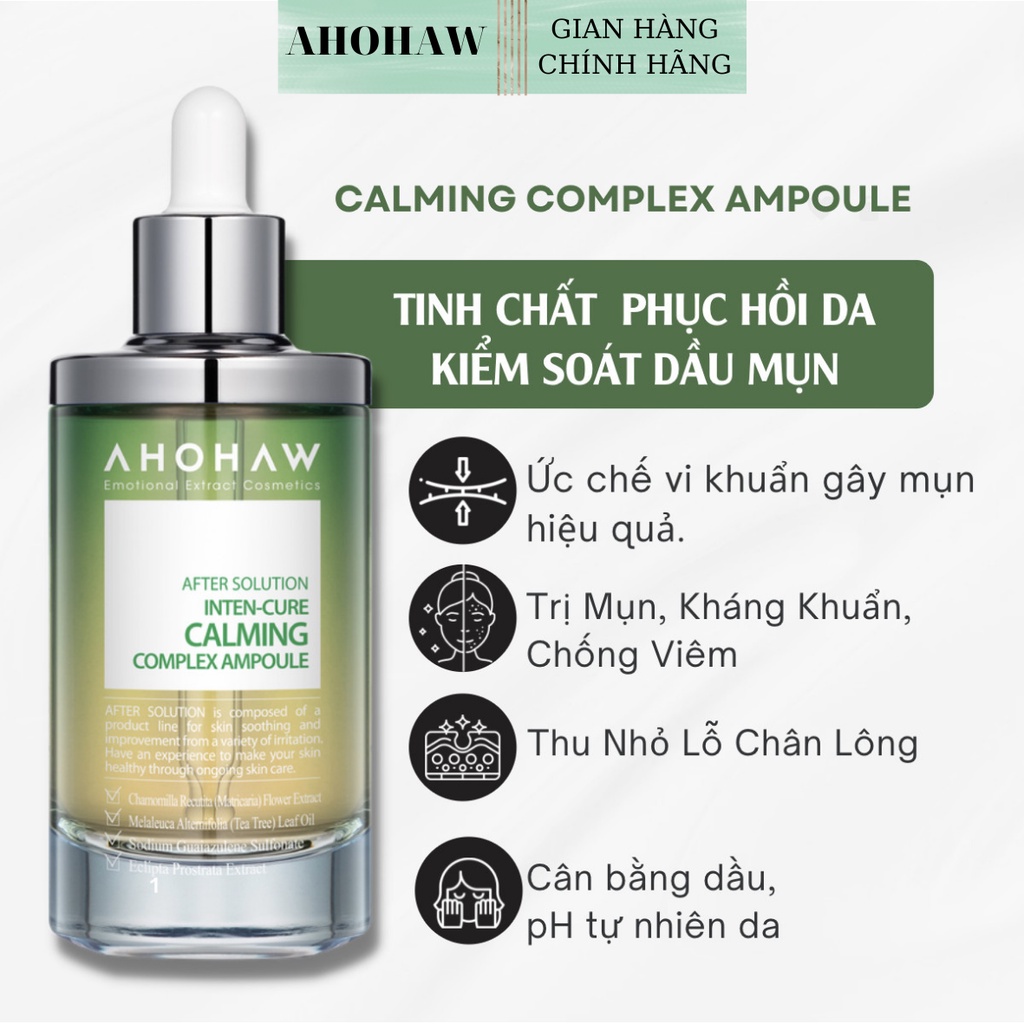 Tinh chất phục hồi, kiểm soát dầu mụn inten-cure calming complex ampoule ahohaw