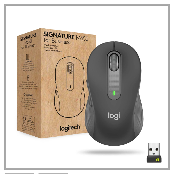 Chuột Không dây Bluetooth + Wireless Logi Signature M650_ĐEN