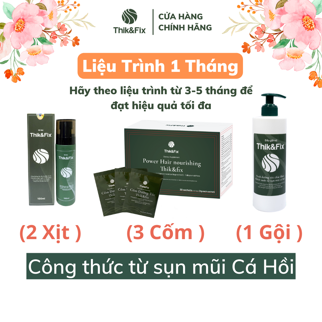 Liệu trình mọc tóc Thik&Fix theo từng tháng - Kích thích mọc tóc, giảm rụng tóc hiệu quả