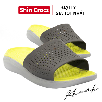 dép lê nam nữ cross💖💖dép lê nam nữ cross họa tiết xanh nõn chuối SHINCROSS014 tặng thêm 12 jibtiz cross cài dép