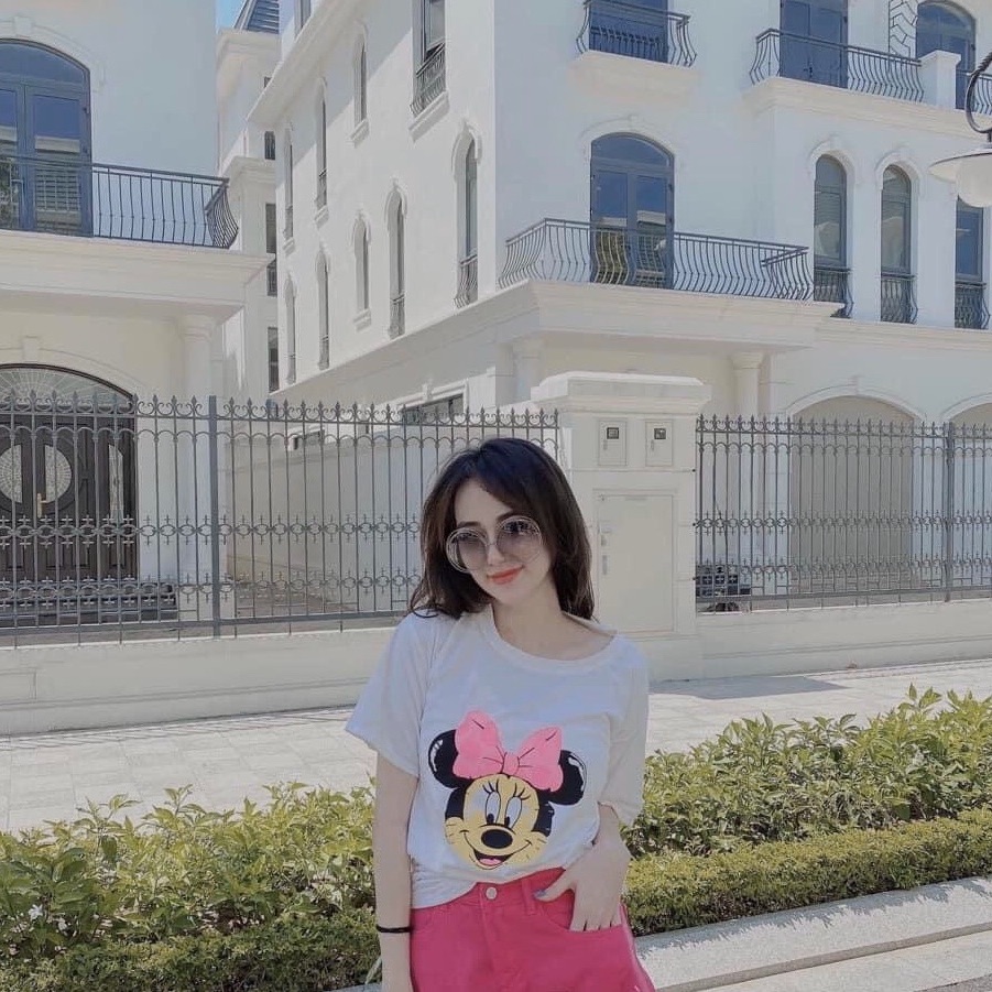 XẢ KHO áo thun tay lỡ, áo phông in hình mickey, áo phông trắng, áo thun trắng tay lỡ