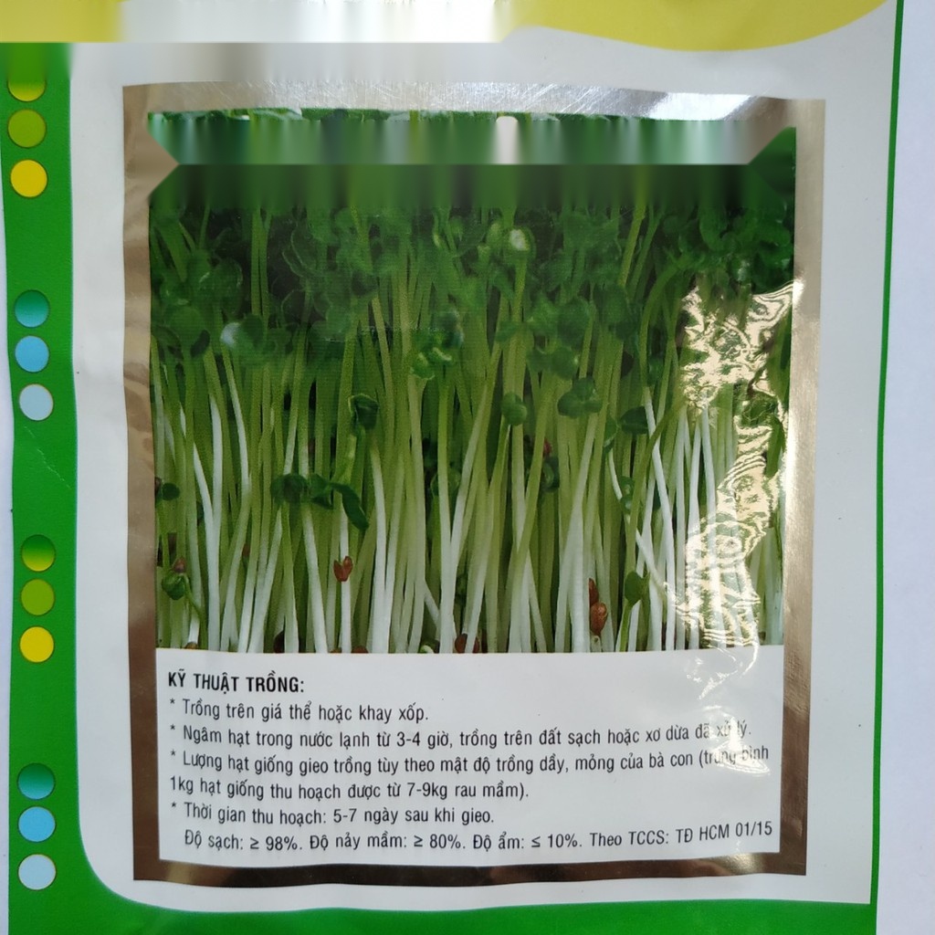 Hạt giống rau mầm mầm lá lớn, mầm củ cải trắng 100g