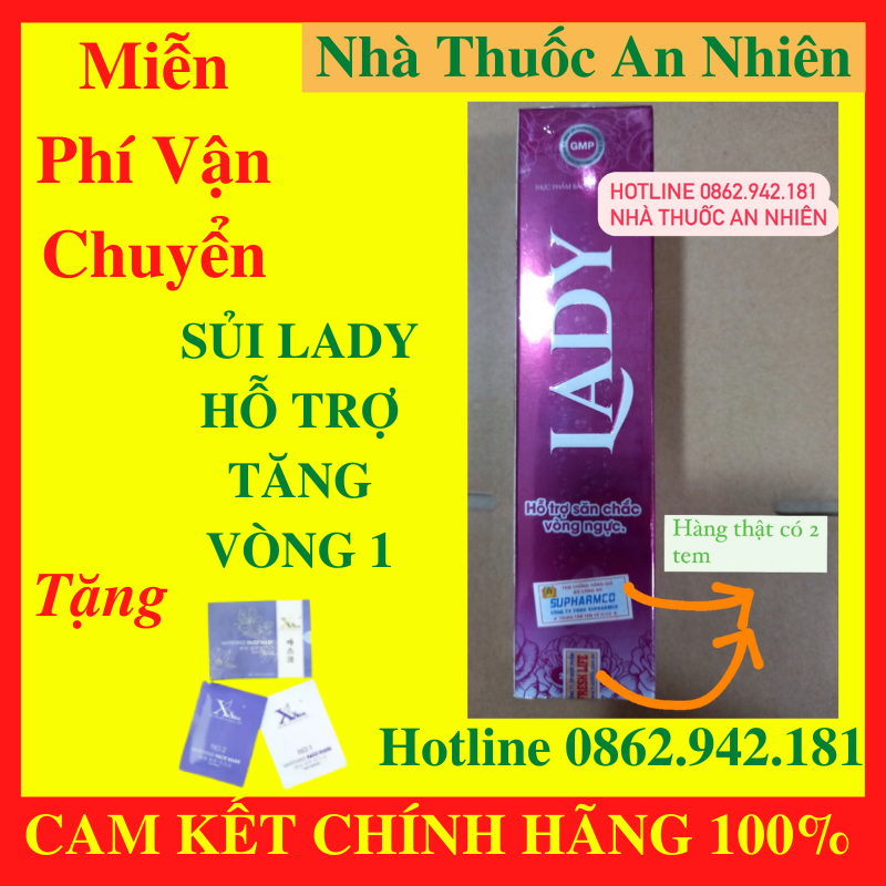"[Miễn Phí Ship] Sủi Lady {Tặng Mặt Nạ Xịn][HCM]Viên Sủi LADY Tăng Vòng 1 Chính hãng - AN001