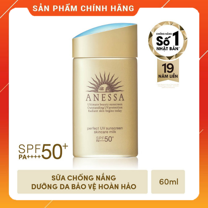 Kem chống nắng Cao Cấp Anessa Shiseido UV milk Nhật Bản Bảo Vệ Làn Da Kem - Kem chống Nắng Chính hãng Dưỡng Trắng Tự Nhiên, Bảo Hành 12 tháng