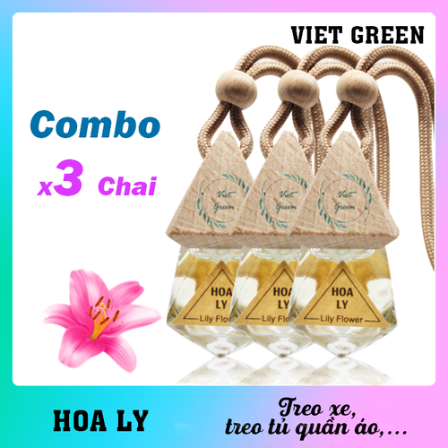 [HCM]TINH DẦU HOA LY - Tinh dầu thiên nhiên 100% - Treo xe ô tô - Combo 3 chai