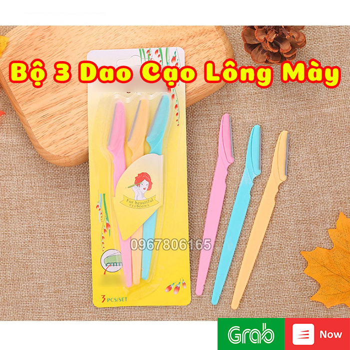 Bộ 3 dao cạo tỉa lông mày, chân mày nhỏ gọn tiện lợi
